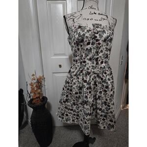 Hell Bunny Poison Love Dress With Skulls Size L